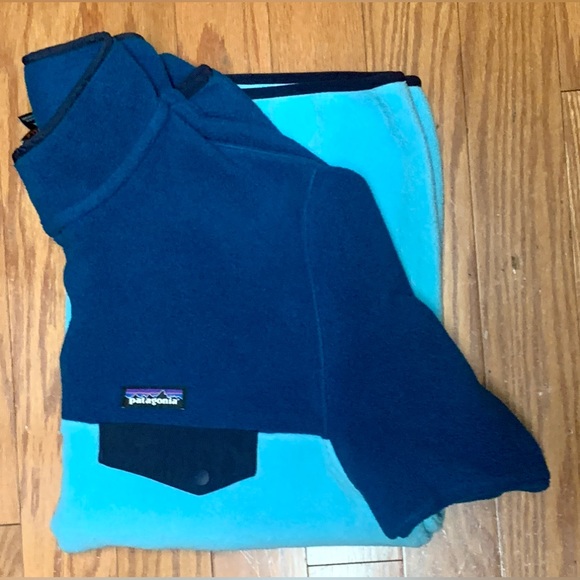 Men’s XL Two Tone Recycled Polyester PATAGONIA Snap Button Fleece Synchilla - Picture 10 of 16